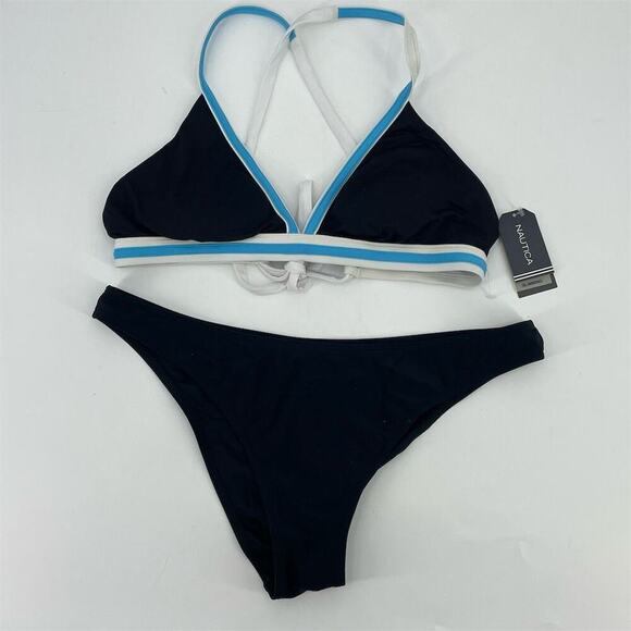 Nautica Other - Nautica Women's Bikini Set Size Large Blue Cross-Back Top & Bottom